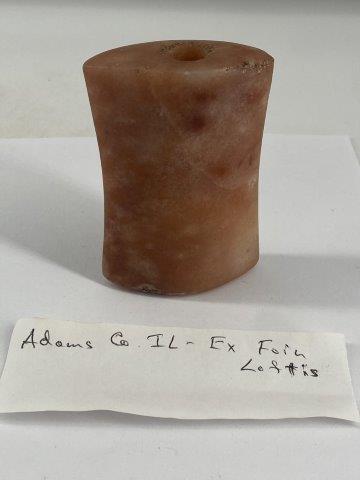 Bannerstone Indian Artifact Arrowhead: This is 3 inches long. Ex- Foih Leftis Collection, from Adams County Illinois. Each & every piece in this auction comes from the late Richard Lienau collection from Lebanon, Illinois. KEY WORDS: NATIV