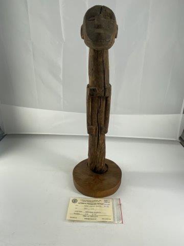 Human Fetish Marker Artifact Arrowhead: This is 18 inches long. It is from Northern Nigeria. Comes with a Caddo Trading Company Museum Card. KEY WORDS: NATIVE AMERICAN INDIAN ARTIFACT ARTIFACTS ARROWHEAD ARROWHEADS MISSISSIPPIAN QUAPAW CADD