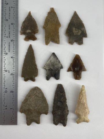 9 Texas Arrowheads          Indian Artifact Arrowhead (1 of 3)