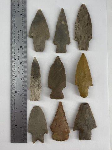 9 Texas Arrowheads          Indian Artifact Arrowhead (1 of 3)
