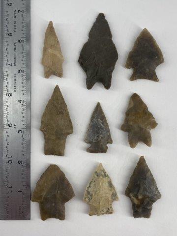 9 Texas Arrowheads          Indian Artifact Arrowhead (1 of 3)