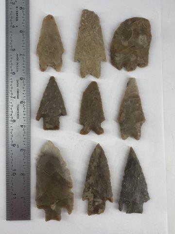 9 Texas Arrowheads          Indian Artifact Arrowhead (1 of 3)