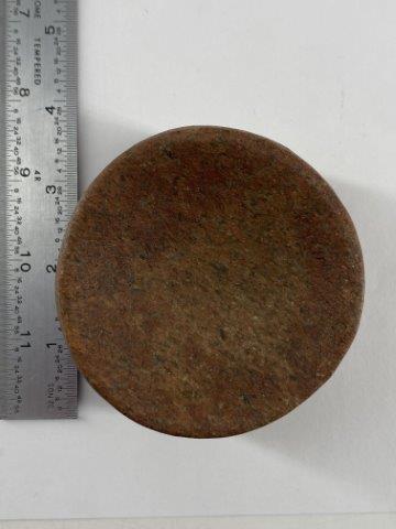 Discoidal Indian Artifact Arrowhead: This is 3&1/2 inches long. Each & every piece in this auction comes from the late Richard Lienau collection from Lebanon, Illinois. KEY WORDS: NATIVE AMERICAN INDIAN ARTIFACT ARTIFACTS ARROWHEAD ARROW