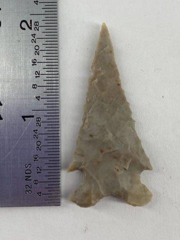 Texas Point Indian Artifact Arrowhead: This is 2 inches long. Each & every piece in this auction comes from the late Richard Lienau collection from Lebanon, Illinois. KEY WORDS: NATIVE AMERICAN INDIAN ARTIFACT ARTIFACTS ARROWHEAD ARROWHEAD
