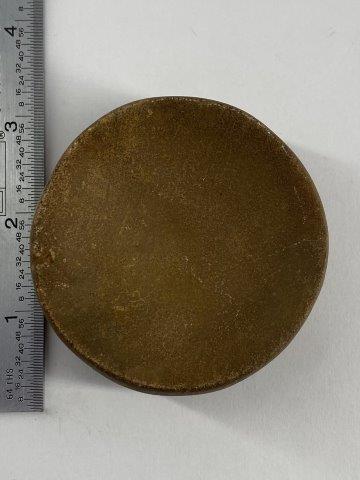Discoidal Indian Artifact Arrowhead: This is 3 inches long. Each & every piece in this auction comes from the late Richard Lienau collection from Lebanon, Illinois. KEY WORDS: NATIVE AMERICAN INDIAN ARTIFACT ARTIFACTS ARROWHEAD ARROWHEAD