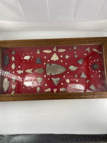 Frame of Miscellaneous Artifacts      Indian Artifact Arrowhead (1 of 4)