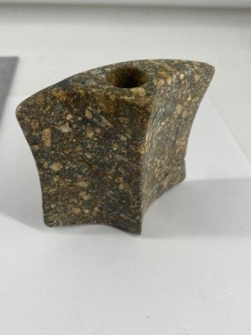 Bannerstone Indian Artifact Arrowhead: This is 2&5/8 inches long. Each & every piece in this auction comes from the late Richard Lienau collection from Lebanon, Illinois. KEY WORDS: NATIVE AMERICAN INDIAN ARTIFACT ARTIFACTS ARROWHEAD ARROW
