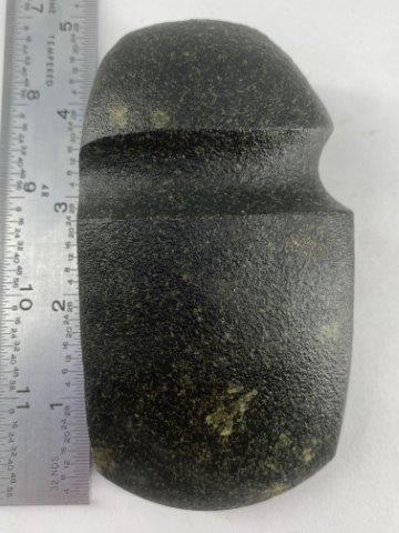 Grooved Axe Indian Artifact Arrowhead: This is 4&1/2 inches long. Each & every piece in this auction comes from the late Richard Lienau collection from Lebanon, Illinois. KEY WORDS: NATIVE AMERICAN INDIAN ARTIFACT ARTIFACTS ARROWHEAD ARROW