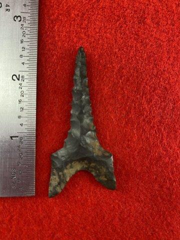 Dalton Indian Artifact Arrowhead: This is 3 inches long. Each & every piece in this auction comes from the late Richard Lienau collection from Lebanon, Illinois. KEY WORDS: NATIVE AMERICAN INDIAN ARTIFACT ARTIFACTS ARROWHEAD ARROWHEAD