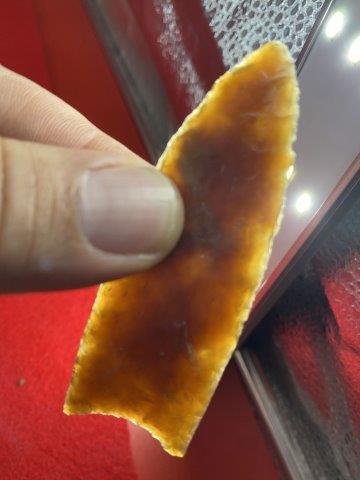 Clovis Indian Artifact Arrowhead: This is 3&1/4 inches long. Each & every piece in this auction comes from the late Richard Lienau collection from Lebanon, Illinois. KEY WORDS: NATIVE AMERICAN INDIAN ARTIFACT ARTIFACTS ARROWHEAD ARROW