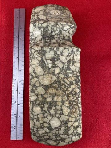 Grooved Axe Indian Artifact Arrowhead: This is 11&1/2 inches long. Each & every piece in this auction comes from the late Richard Lienau collection from Lebanon, Illinois. KEY WORDS: NATIVE AMERICAN INDIAN ARTIFACT ARTIFACTS ARROWHEAD ARRO