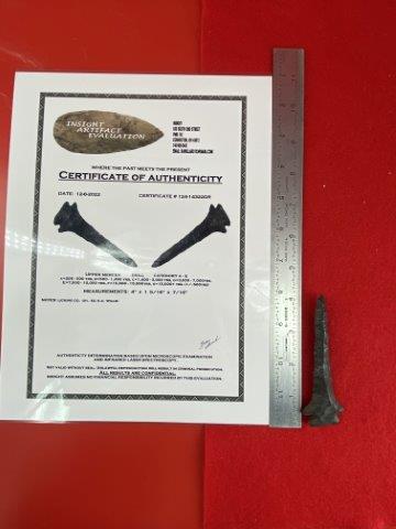 Drill with COA: This is 4 inches long. It is from Licking County Ohio. Ex- K.C. Willis Collection. It comes with an Insight Laser Certificate of Authenticity. KEY WORDS: NATIVE AMERICAN INDIAN ARTIFACT ARTIFACTS ARRO