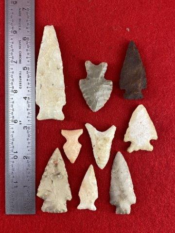 9 Very Nice Missouri Arrowheads     Indian Artifact Arrowhead (1 of 4)