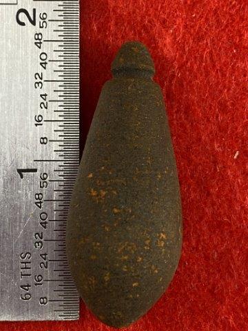 Sandstone Plummet Indian Artifact Arrowhead: This is 1&3/4 inches long. It is from Missouri. KEY WORDS: NATIVE AMERICAN INDIAN ARTIFACT ARTIFACTS ARROWHEAD ARROWHEADS MISSISSIPPIAN QUAPAW CADDO POTTERY COINS