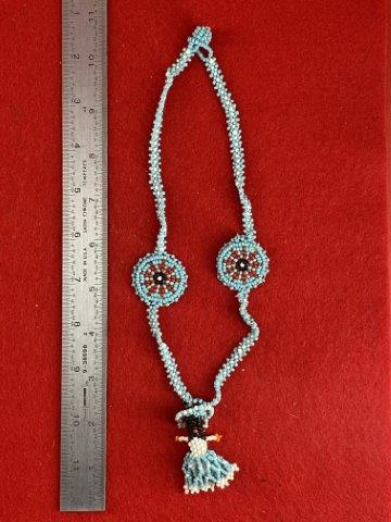 Beaded Necklace Indian Artifact Arrowhead: KEY WORDS: NATIVE AMERICAN INDIAN ARTIFACT ARTIFACTS ARROWHEAD ARROWHEADS MISSISSIPPIAN QUAPAW CADDO POTTERY COINS