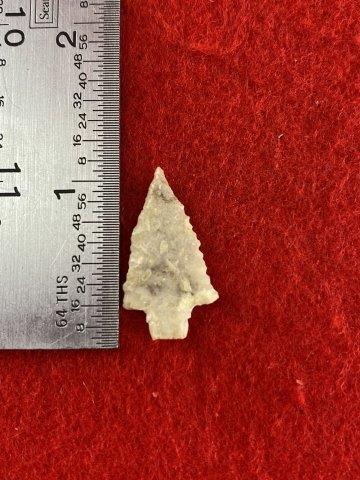 Very Nice Arrowhead from George Baker Collection: Please see ruler for the measurement. These items are from the George Baker Collection from Central Arkansas. KEY WORDS: NATIVE AMERICAN INDIAN ARTIFACT ARTIFACTS ARROWHEAD ARROWHEADS MISSISSIPPIAN QU