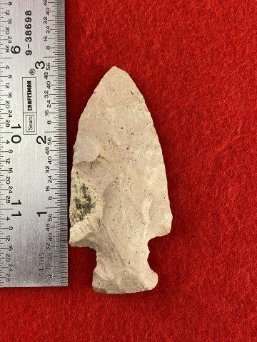 Hardin: Please see ruler for the measurement. These items are from the George Baker Collection from Central Arkansas. KEY WORDS: NATIVE AMERICAN INDIAN ARTIFACT ARTIFACTS ARROWHEAD ARROWHEADS MISSISSIPPIAN QU