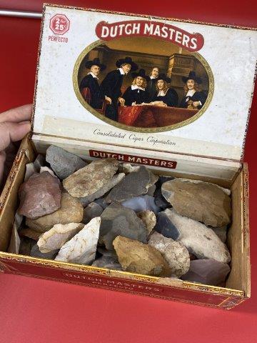 Cigar Box Full of Scrappers & tools (1 of 2)