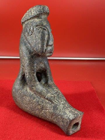 Large Stone Human Effigy Pipe    Indian Artifact Arrowhead (1 of 7)