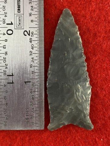 Dalton Indian Artifact Arrowhead: This is 2&3/8 inches long. It is from Missouri. KEY WORDS: NATIVE AMERICAN INDIAN ARTIFACT ARTIFACTS ARROWHEAD ARROWHEADS MISSISSIPPIAN QUAPAW CADDO POTTERY COINS