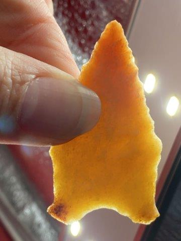 Dalton Indian Artifact Arrowhead: This is 2 inches long. It is from Missouri. KEY WORDS: NATIVE AMERICAN INDIAN ARTIFACT ARTIFACTS ARROWHEAD ARROWHEADS MISSISSIPPIAN QUAPAW CADDO POTTERY COINS