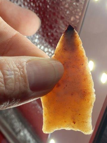 Dalton Indian Artifact Arrowhead: This is 2 inches long. It is from Missouri. KEY WORDS: NATIVE AMERICAN INDIAN ARTIFACT ARTIFACTS ARROWHEAD ARROWHEADS MISSISSIPPIAN QUAPAW CADDO POTTERY COINS