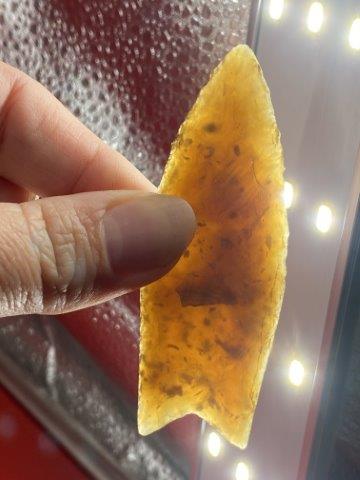 Clovis Indian Artifact Arrowhead: This is 3&1/8 inches long. It is from South Dakota. KEY WORDS: NATIVE AMERICAN INDIAN ARTIFACT ARTIFACTS ARROWHEAD ARROWHEADS MISSISSIPPIAN QUAPAW CADDO POTTERY COINS