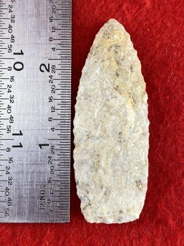 Agate Basin Indian Artifact Arrowhead: This is 2&1/2 inches long. It is from Missouri. KEY WORDS: NATIVE AMERICAN INDIAN ARTIFACT ARTIFACTS ARROWHEAD ARROWHEADS MISSISSIPPIAN QUAPAW CADDO POTTERY COINS