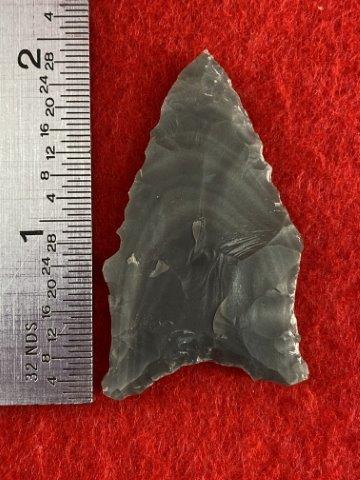 Dalton Indian Artifact Arrowhead: This is 2 inches long. It is from Missouri. KEY WORDS: NATIVE AMERICAN INDIAN ARTIFACT ARTIFACTS ARROWHEAD ARROWHEADS MISSISSIPPIAN QUAPAW CADDO POTTERY COINS