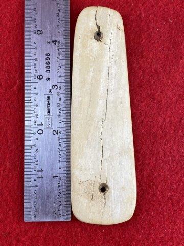 Bone Gorget Indian Artifact Arrowhead: This is 4&3/4 inches long. This piece is from one of 3 large collections out of Illinois. KEY WORDS: NATIVE AMERICAN INDIAN ARTIFACT ARTIFACTS ARROWHEAD ARROWHEADS MISSISSIPPIAN QUAPAW CADDO POTTERY C