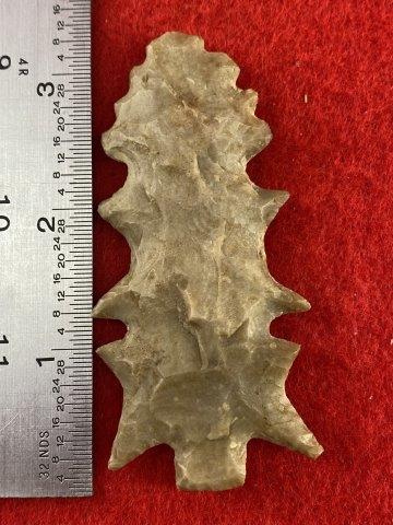 Eccentric: This is 3&1/4 inches long. This piece is from the Floyd Ritter Collection and is being sold as modern. KEY WORDS: NATIVE AMERICAN INDIAN ARTIFACT ARTIFACTS ARROWHEAD ARROWHEADS MISSISSIPPIAN QUAPAW CA