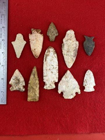 9 Arkansas Arrowheads    Indian Artifact Arrowhead (1 of 1)