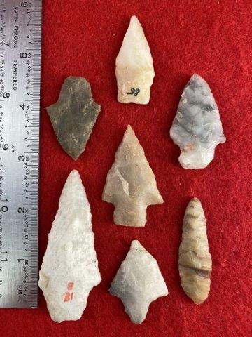 7 Novaculite Arkansas Arrowheads    Indian Artifact Arrowhead (1 of 1)