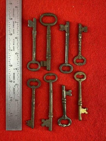 Group of Skelton Keys: KEY WORDS: NATIVE AMERICAN INDIAN ARTIFACT ARTIFACTS ARROWHEAD ARROWHEADS MISSISSIPPIAN QUAPAW CADDO POTTERY COINS