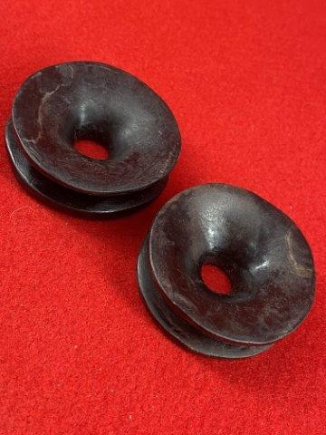 Pair of Large Ear Spools       Indian Artifact Arrowhead (1 of 4)