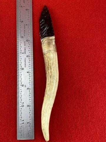Hafted Obsidian Blade       Indian Artifact Arrowhead (1 of 2)