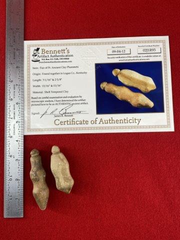 Pair of Ft. Ancient Clay Plummets     with COA (1 of 4)