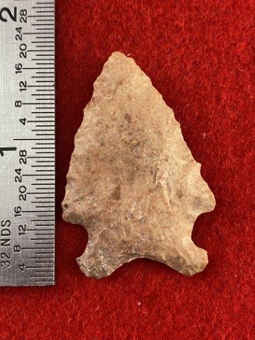 Dalton Indian Artifact Arrowhead: Please see picture for measurment. This artifact is from a Northern Illinois Collection. KEY WORDS: NATIVE AMERICAN INDIAN ARTIFACT ARTIFACTS ARROWHEAD ARROWHEADS MISSISSIPPIAN QUAPAW CADDO POTTERY CO