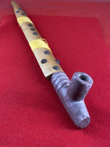 Catalinite Pipe with stem       Indian Artifact Arrowhead (1 of 4)