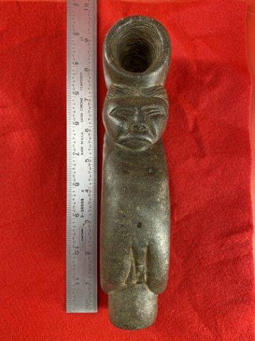 Human Effigy Stone Pipe     Indian Artifact Arrowhead (1 of 9)