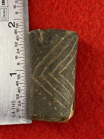 Engraved Pottery Bead    Indian Artifact Arrowhead (1 of 5)