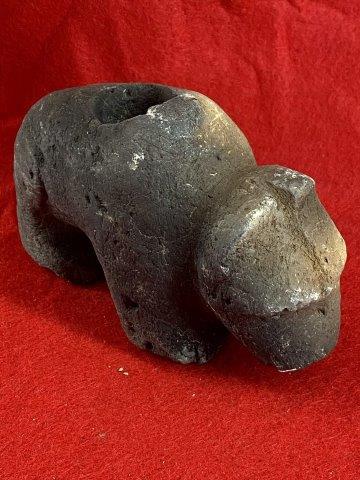 Bear Effigy Pottery Pipe     Indian Artifact Arrowhead (1 of 7)