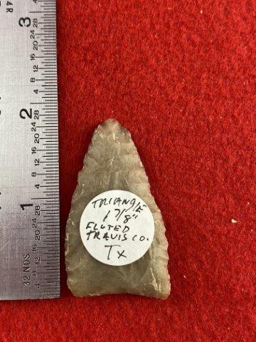 Fluted Triangle     Indian Artifact Arrowhead (1 of 4)