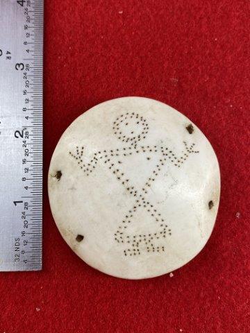 Engraved Shell Gorget     Indian Artifact Arrowhead (1 of 3)