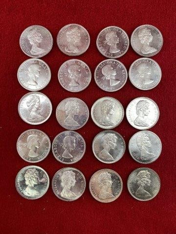 20 Elizabeth the II Canadian Dollars               Coins (1 of 2)