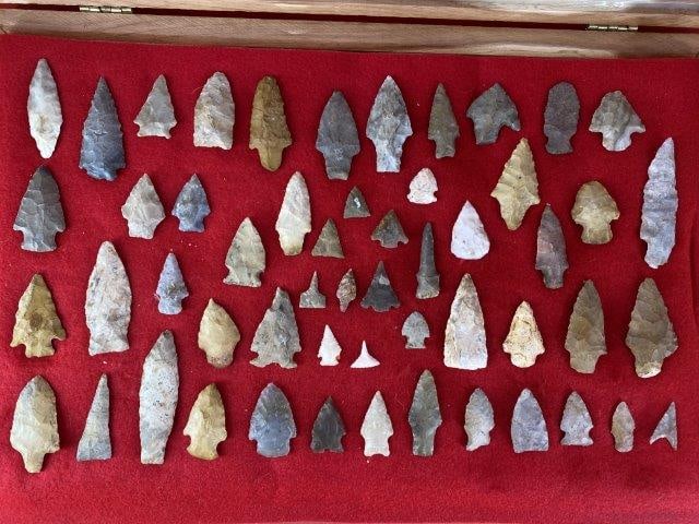 Very Nice Group of Arrow Points   frame NOT included (1 of 4)