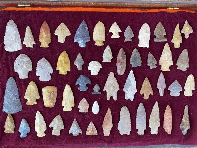 Very Nice Group of Arrow Points   frame NOT included (1 of 4)
