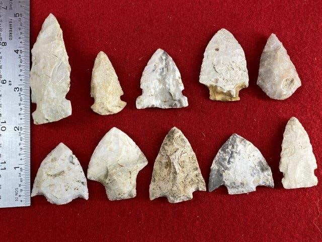 10 Very Nice Arrow Points     Indian Artifact Arrowhead (1 of 1)