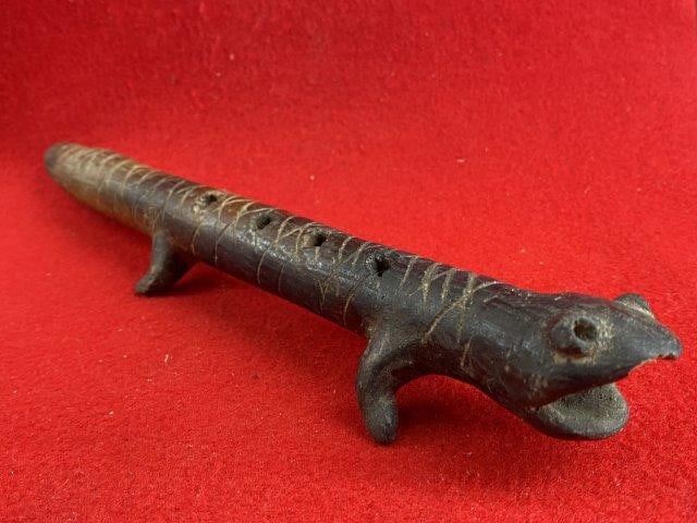 Pottery Lizzard Effigy Flute     Indian Artifact Arrowhead (1 of 9)