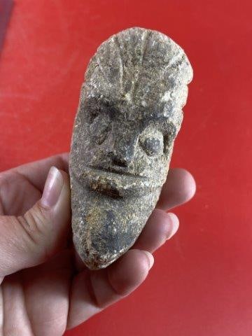 Face Effigy Stone Pipe      Indian Artifact Arrowhead (1 of 6)